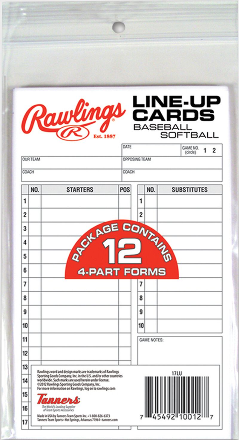 A photo of the Rawlings System-17 Lineup Cards Refill Pack in colour white.