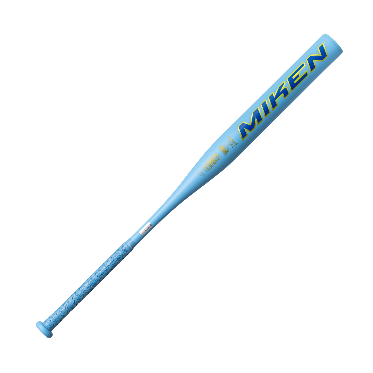 A photo of the 2026 Miken KP23 12.75" 1-Piece Maxload USSSA Bat in colour blue and yellow.