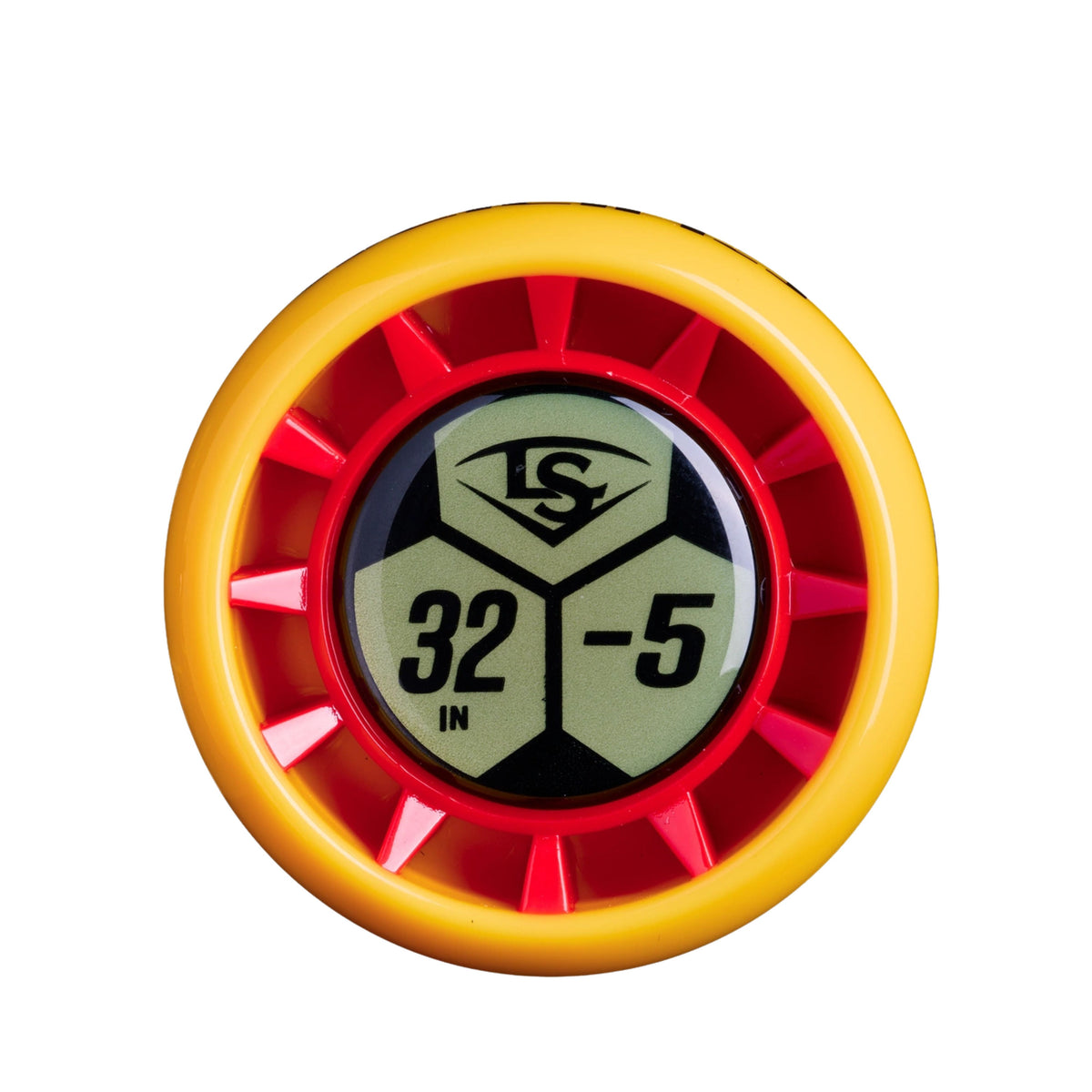 A photo of the 2027 Louisville Slugger Supra Tigershark (-5) USSSA Baseball Bat end cap in colour red.