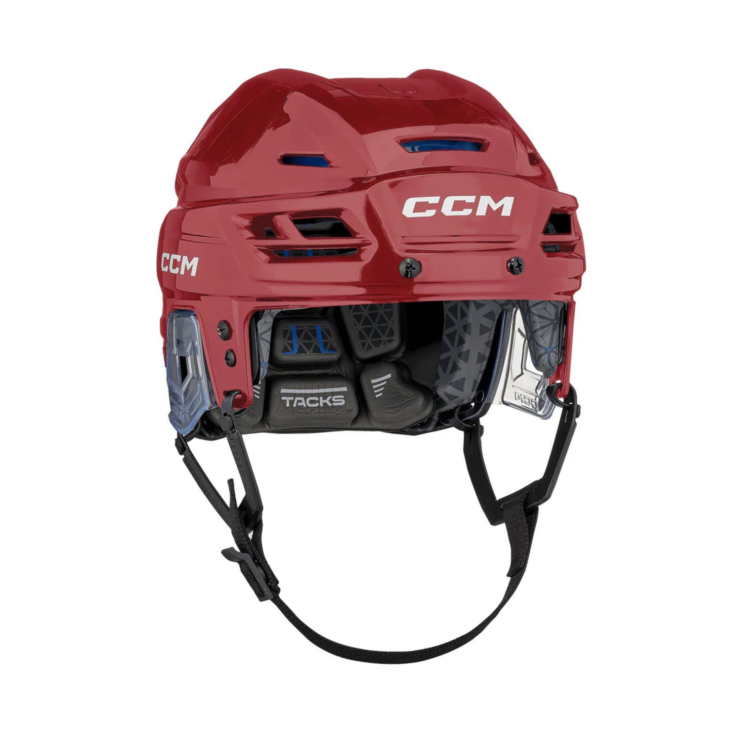 A photo of the CCM Tacks 310 Hockey Helmet in red.