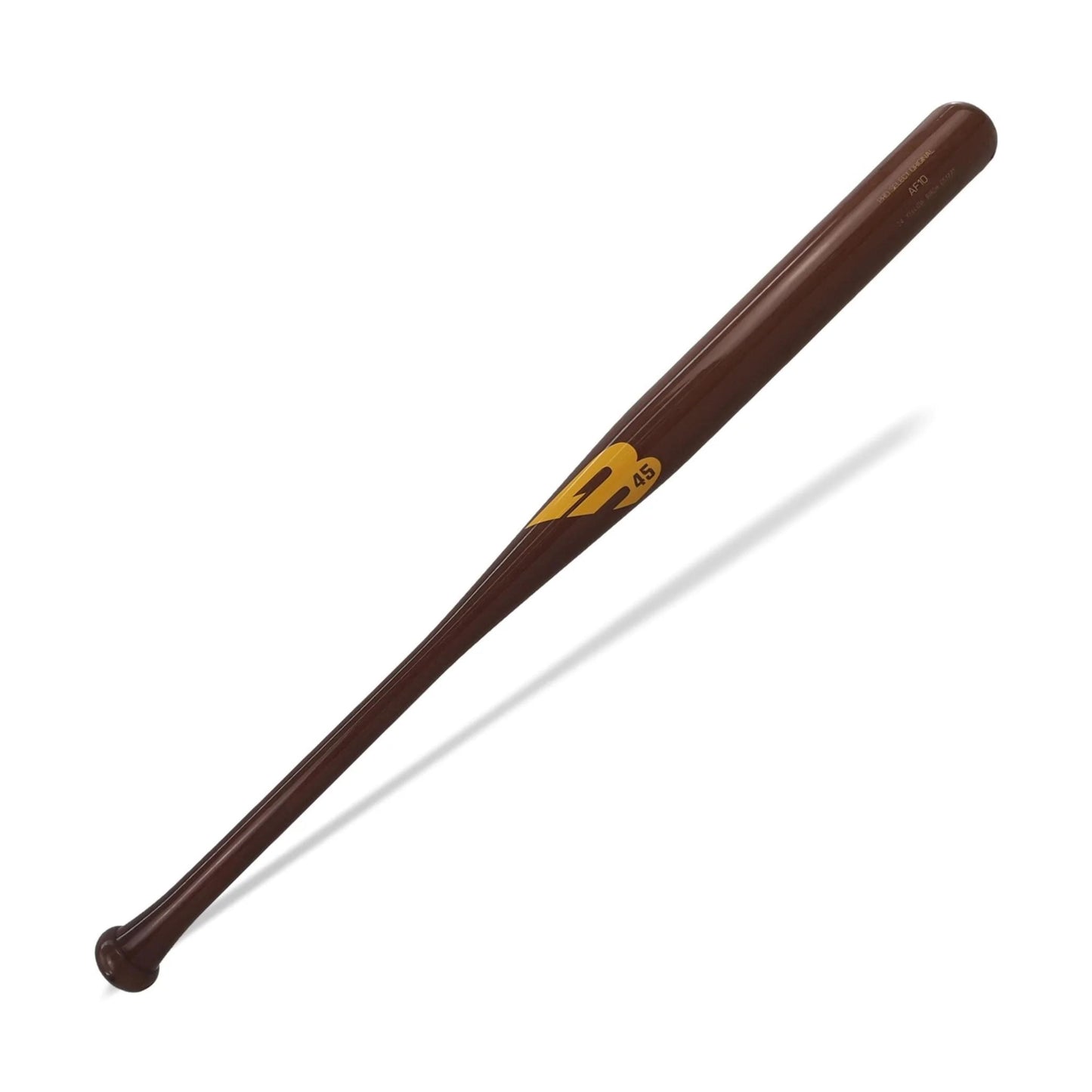 A photo of the B45 AF10 Pro Select Birch Softball Bat in colour brown with yellow B logo