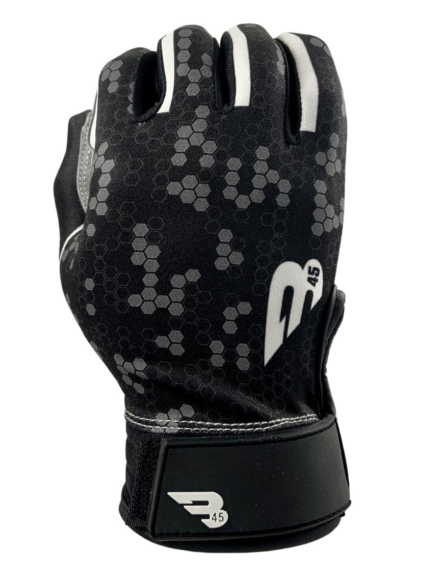 A photo of the B45 Knock Series Batting Gloves in colour black.