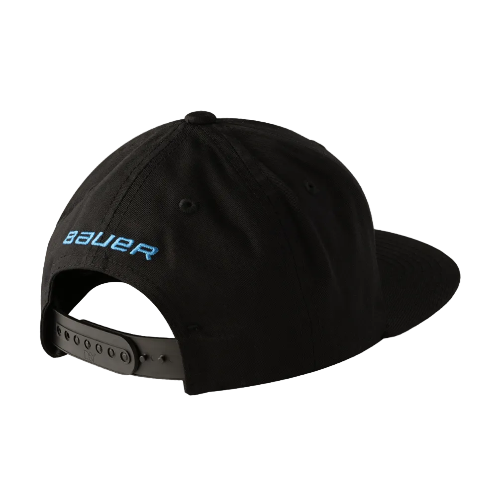 Bauer Core Flat Brim Senior Snapback Hat in colour black