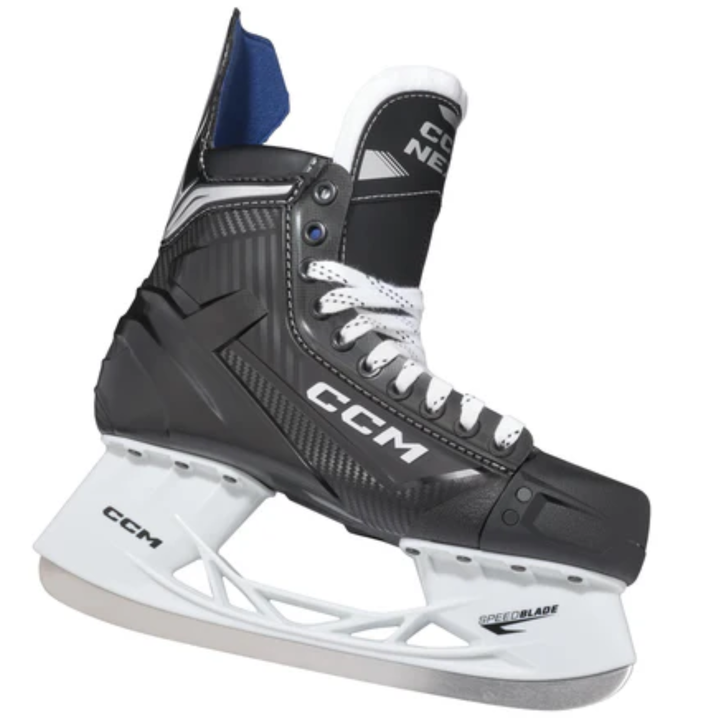 A photo of the CCM Next Intermediate Hockey Skates (2024) in colour black and white.