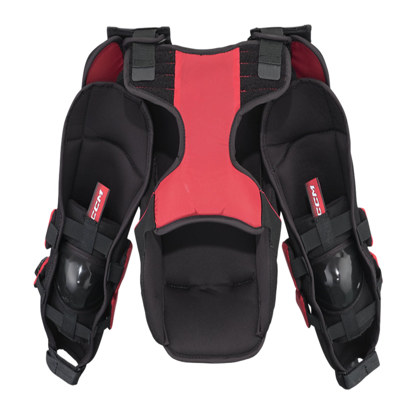 A photo of the CCM Phenom Youth Chest & Arm Protector in colour black, red.