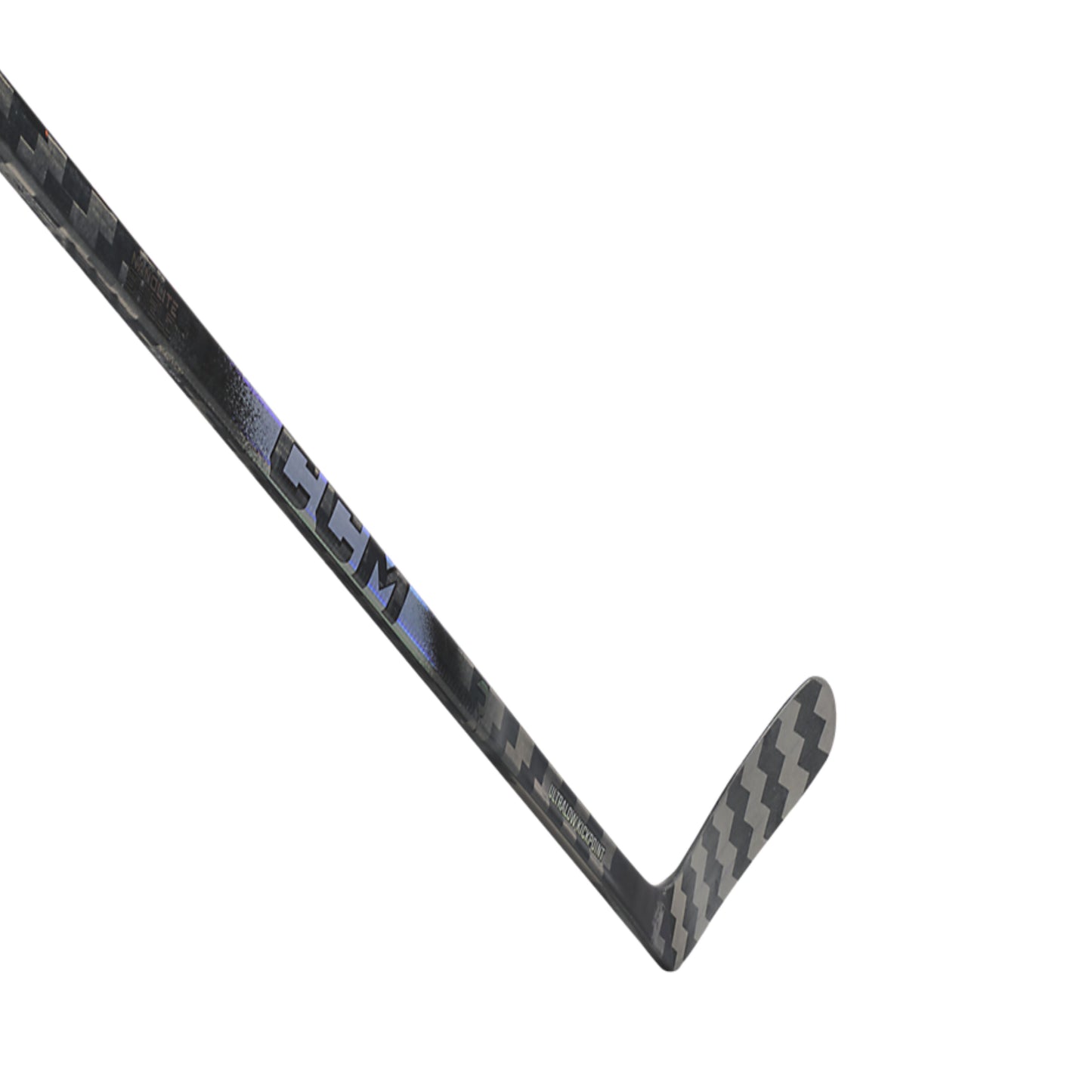 A photo of the CCM Ribcor Trigger 10 Pro Senior Hockey Stick in chrome and black.