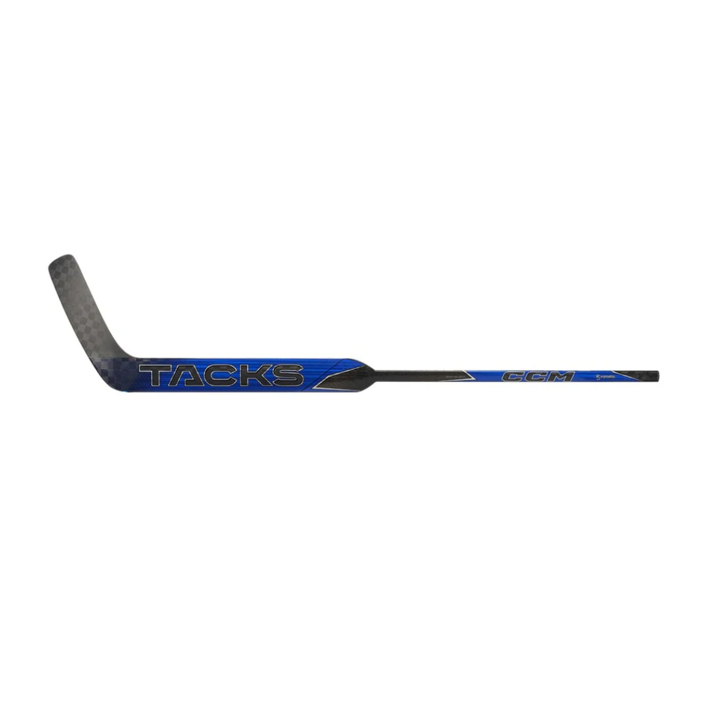 A photo of the CCM Tacks Pro P1 Intermediate Goalie Stick in colour royal blue.