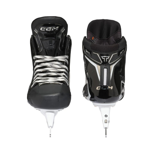 A photo of the CCM Tacks XR 90 Goalie Skates in colour black and white.