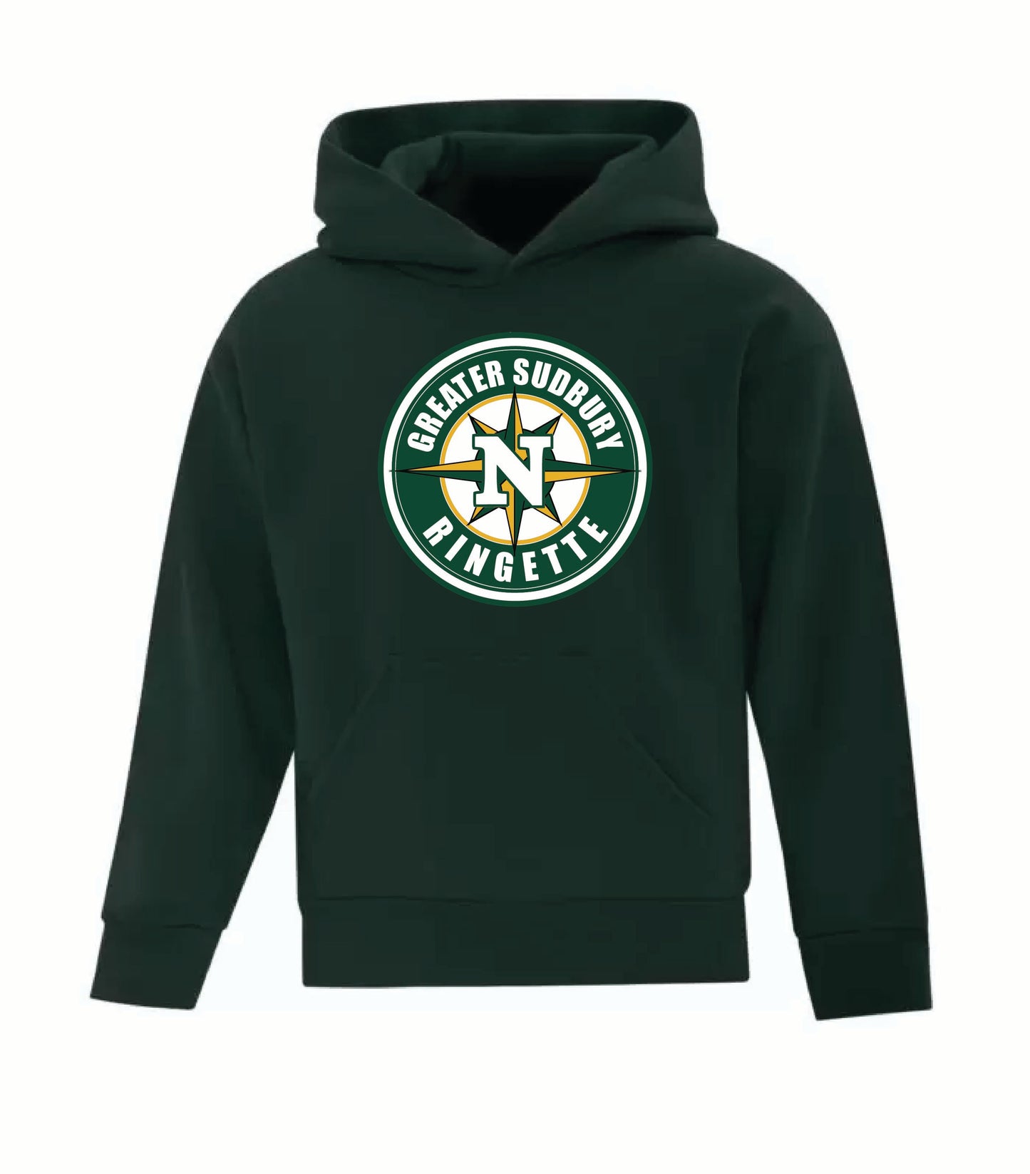 Greater Sudbury Ringette - Youth Gildan Hoodie in colour green
