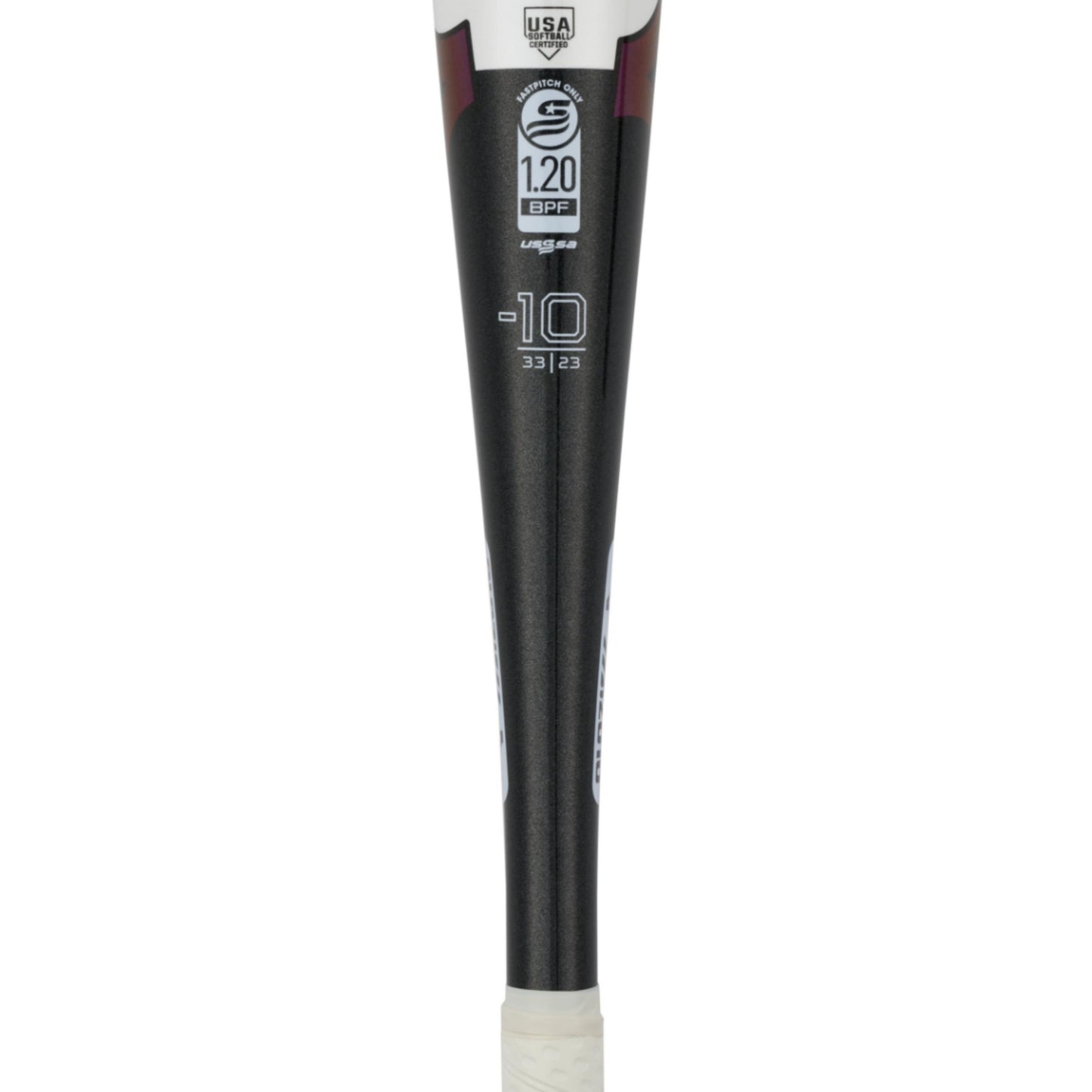 A photo of the Mizuno F24 CRBN1 (-10) Fastpitch Softball Bat (2026) in colour white and black.