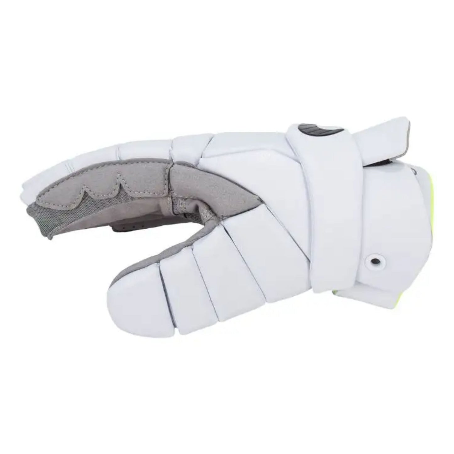 A photo of the Nike Senior Vapor Select 2 Lacrosse Glove in colour white with a black Nike check.