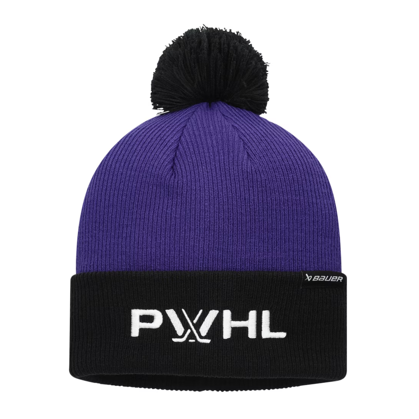 Unisex Purple PWHL Bauer Knit Hat With Pom