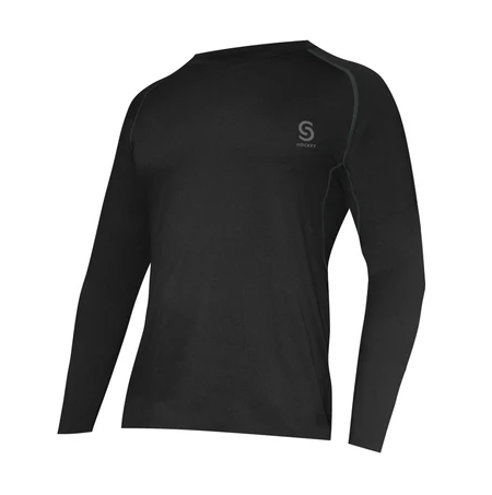 A photo of the S-Hockey Junior Boys' Fitted Base Layer Top in colour black.