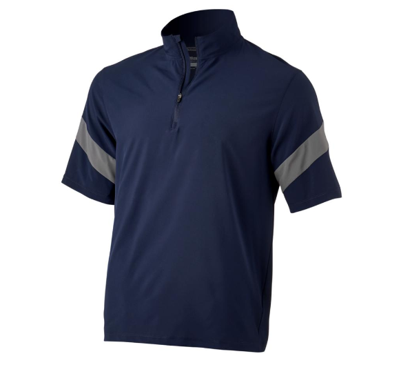 A photo of the Mizuno Men's Short Sleeve Hitting Jacket in colour navy