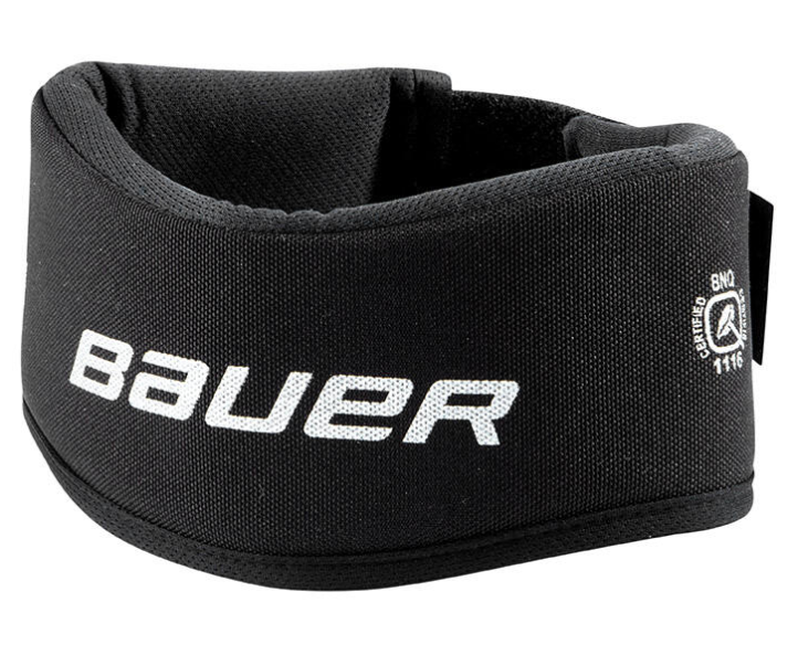A photo of the Bauer NLP7 Core Senior Neck Guard Bib in colour black.