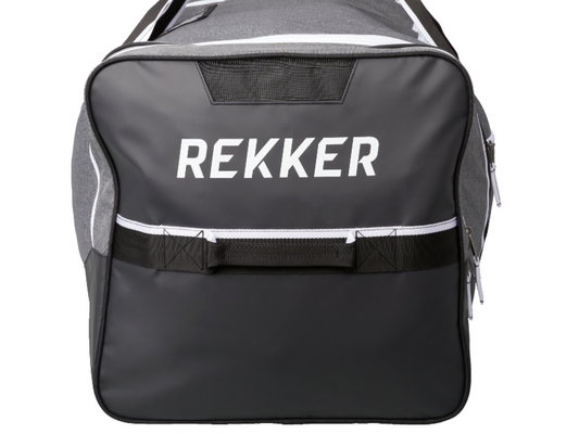 A photo of the Sherwood Rekker Team Carry Bag in colour grey and black. End view.