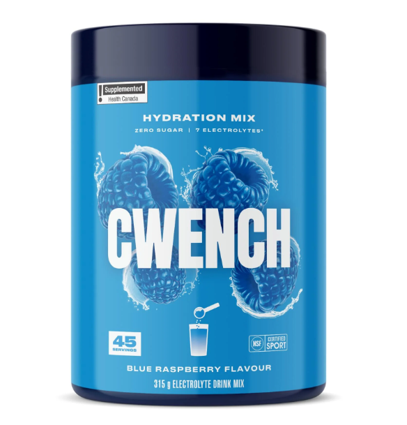 A photo of the CWENCH Blue Raspberry Hydration Mix - 315G in colour blue.
