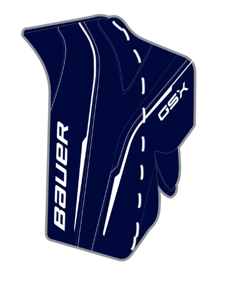 A photo of the Bauer GSX Senior Goalie Blocker (2024) in colour navy.