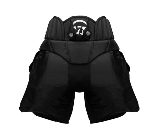 A photo of the Warrior X5 Junior Goalie Pants in colour black. Back of the equipment.