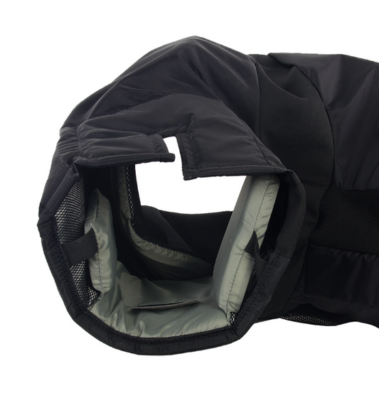 A photo of the Vaughn VX1 Pro Carbon Goalie Pants in colour black. Inside of the pants.