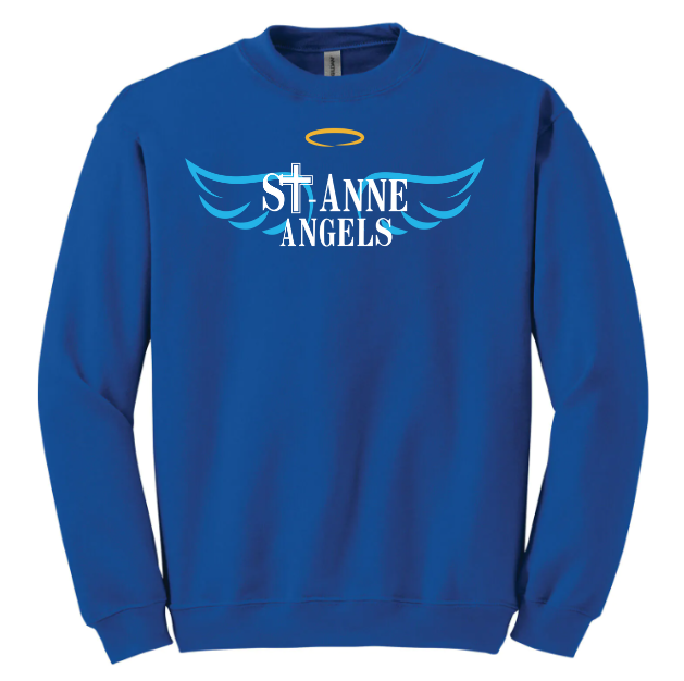 A photo of the St. Anne Elementary School Crew Neck in colour royal blue.