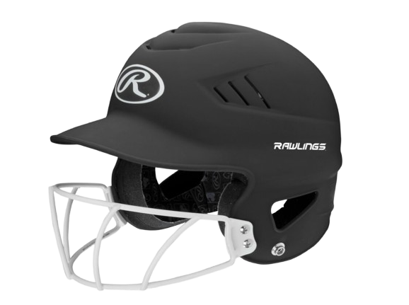 A photo of the Rawlings Coolflo Highlighter Baseball Batting Helmet in colour black.