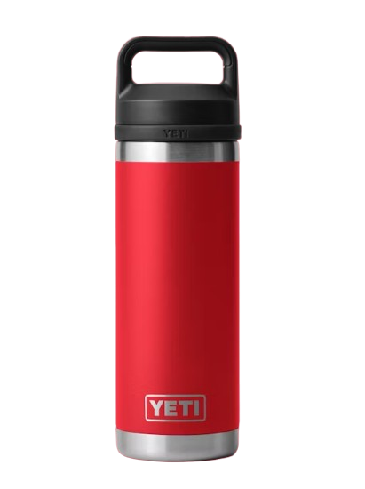 A photo of the Yeti Rambler 18oz Bottle with Chug Cap in colour red.
