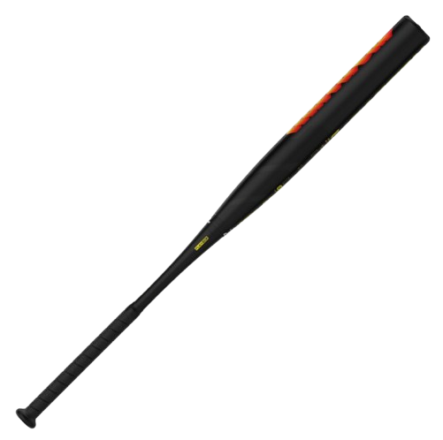 A photo of the Easton Tantrum Loaded 13" 2-Piece Slo-Pitch Softball Bat (2025) in colour black and yellow.