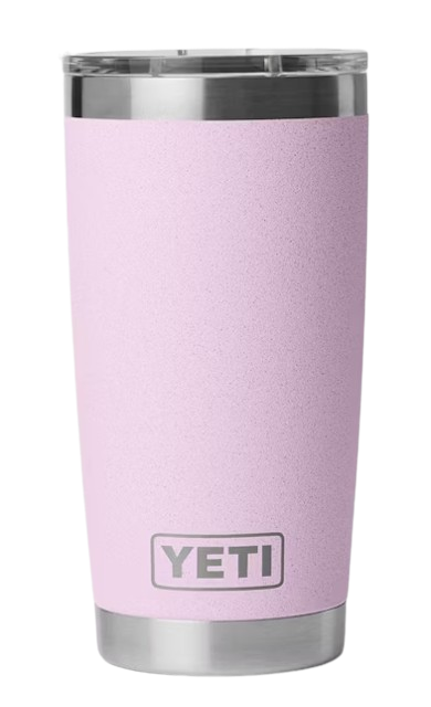 A photo of the Yeti Rambler 20oz Tumbler in colour cherry blossom pink.