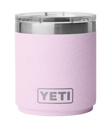 The photo of the Yeti Rambler 10oz Lowball 2.0 in colour cherry blossom.