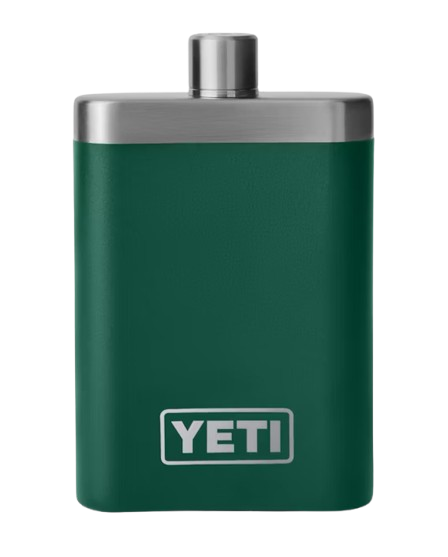 A photo of the Yeti Flask in colour black forest green.