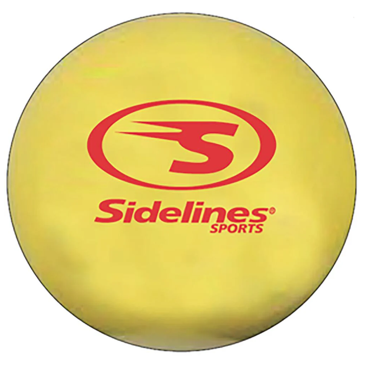 A photo of the Sidelines Weighted 0-Distance Training Ball in colour yellow with red logo.