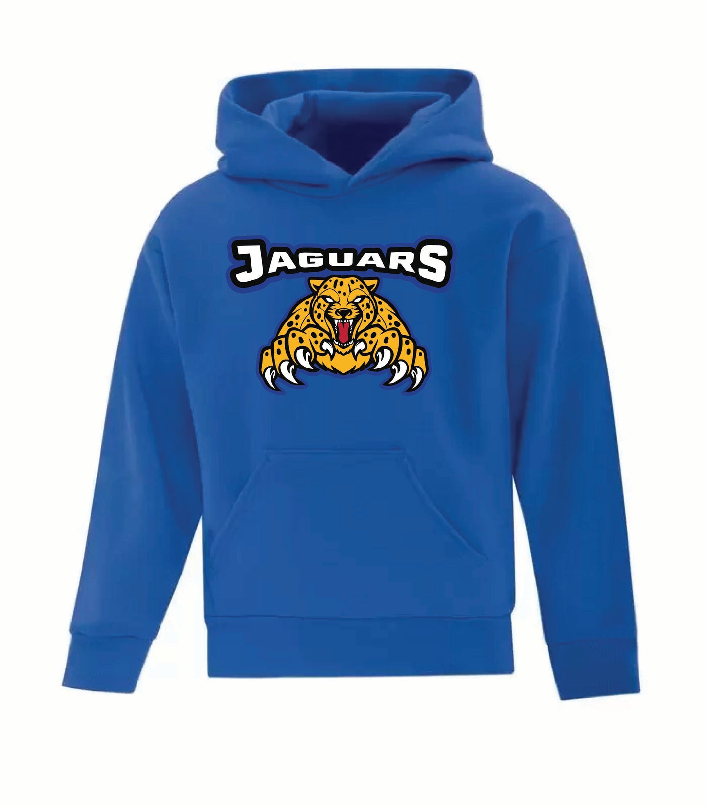 A photo of the St. John Catholic Elementary School Jaguars - Youth Hoodie in colour blue.