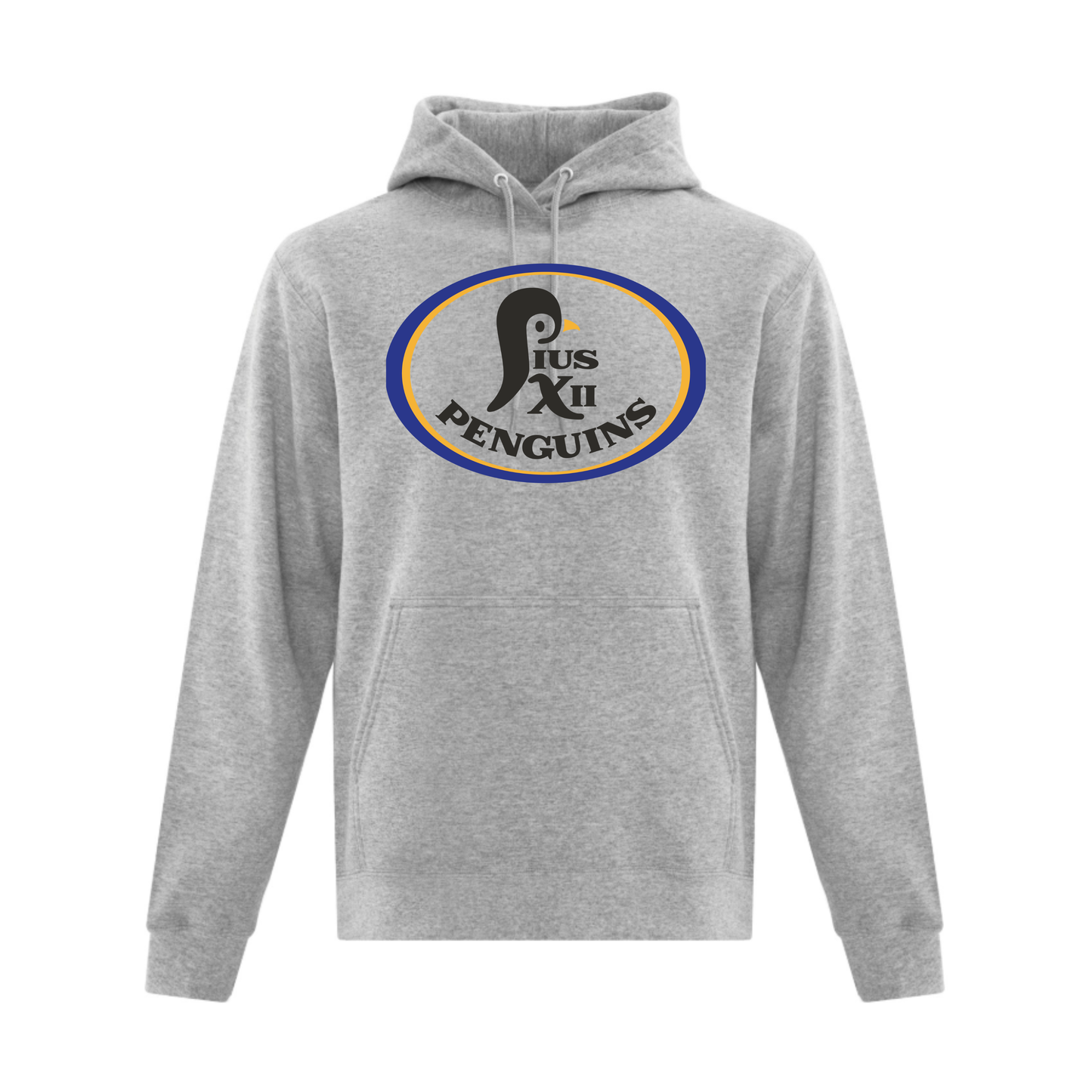 A photo of the St Paul Pius XII Penguins - Adult Hoodie in colour grey.