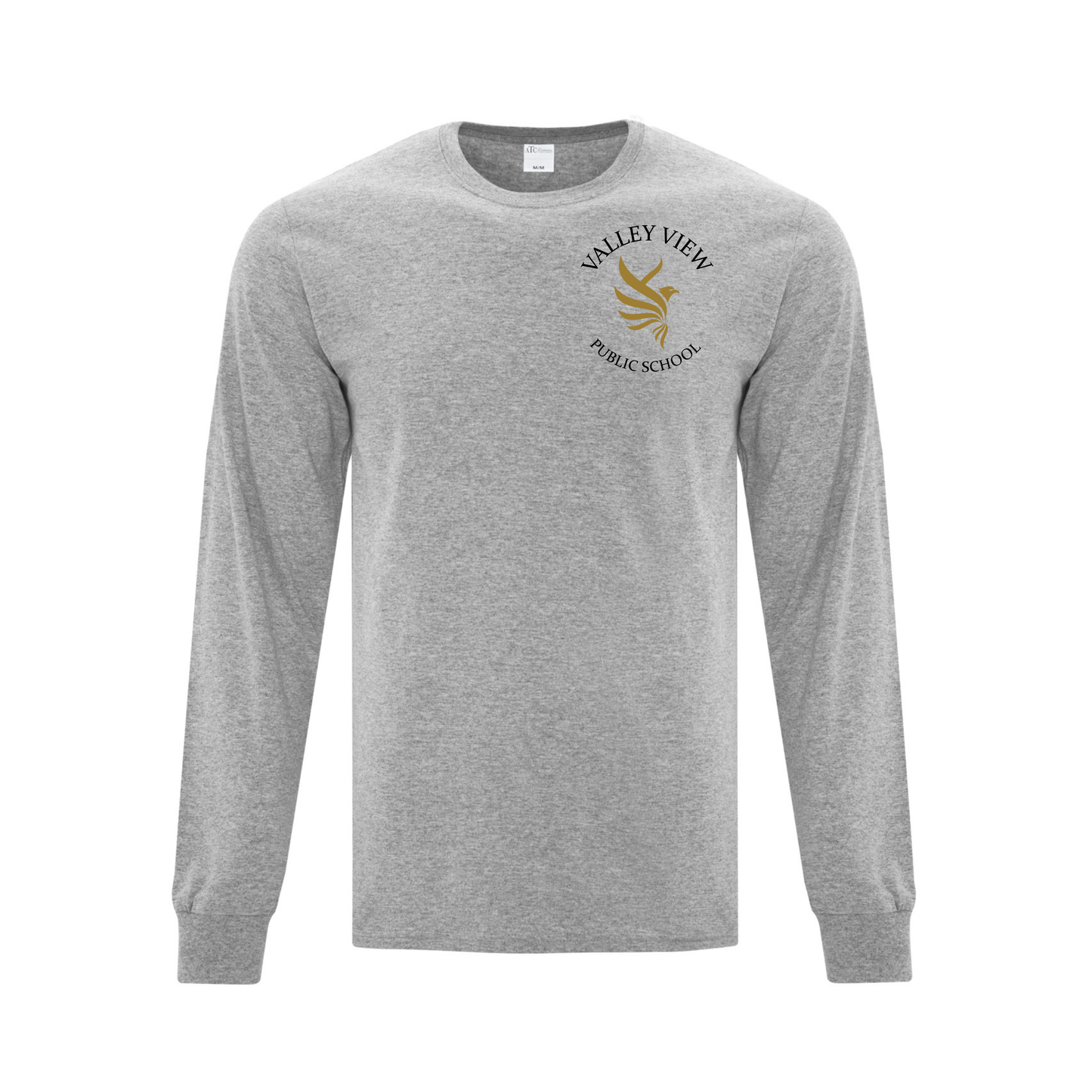 A photo of the Valley View Public School Long Sleeve Shirt in colour grey.