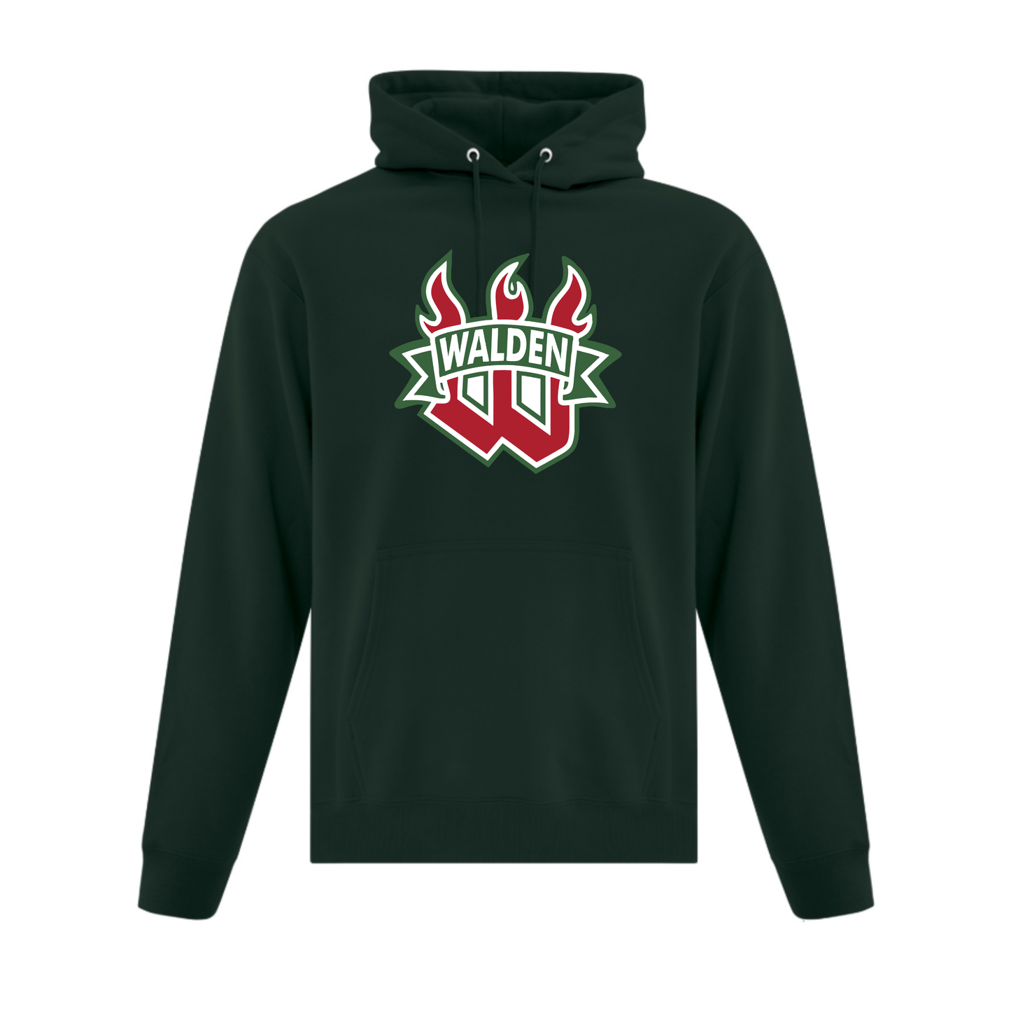 A photo of the Walden Minor Hockey Association - Adult Hoodie in colour dark green.