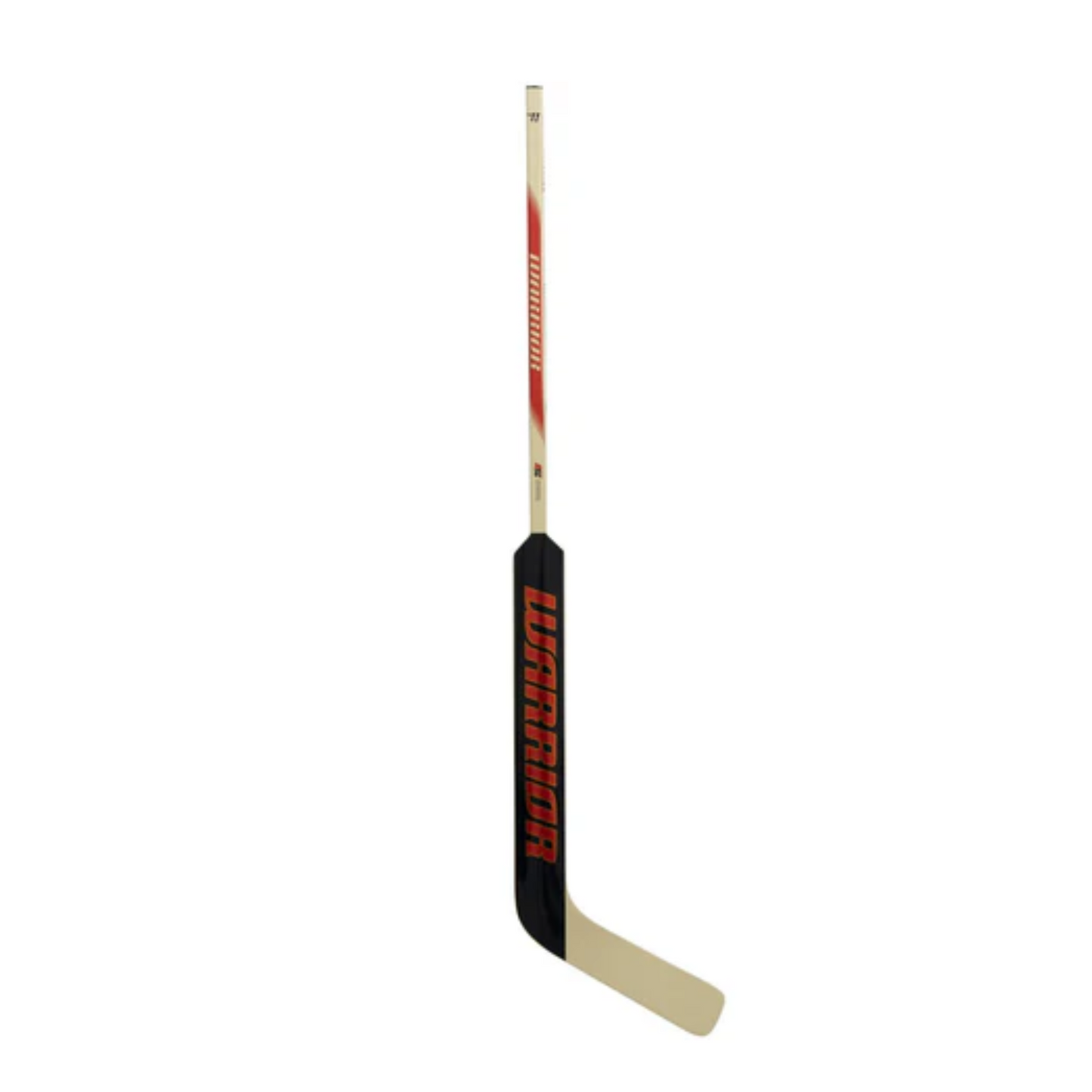 A photo of the Warrior Swagger Pro 24" Intermediate Goalie Stick in colour beige, black and red.