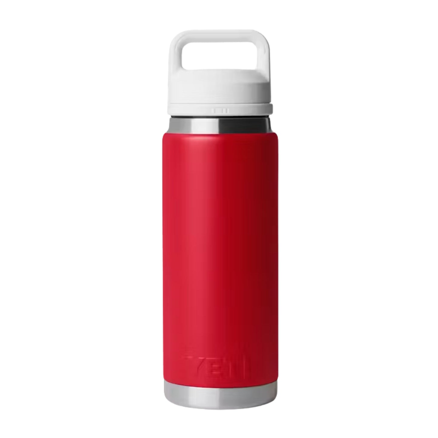 A photo of the Yeti Rambler 26 oz Bottle w/ Chug Cap in colour red and white.