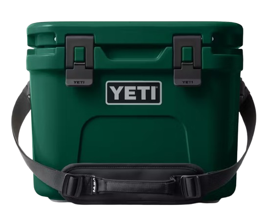 A photo of the Yeti Roadie 15 Hard Cooler in colour dark green.