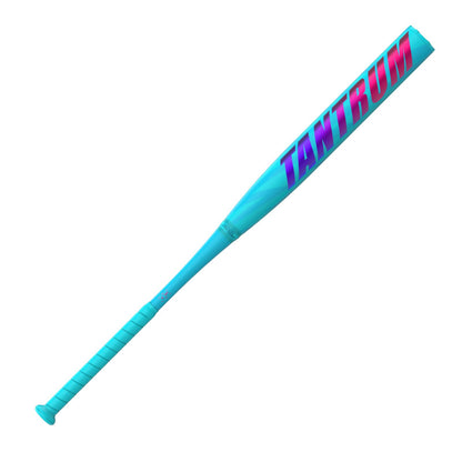 A photo of the Easton Tantrum Loaded 13" 2-Piece Slo-Pitch Softball Bat (2026) in colour blue with red and purple text.