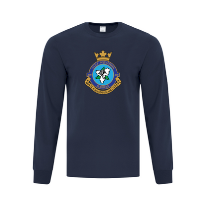 A photo of the 200 Wolf Squadron - Adult Long Sleeve Tee in colour navy.