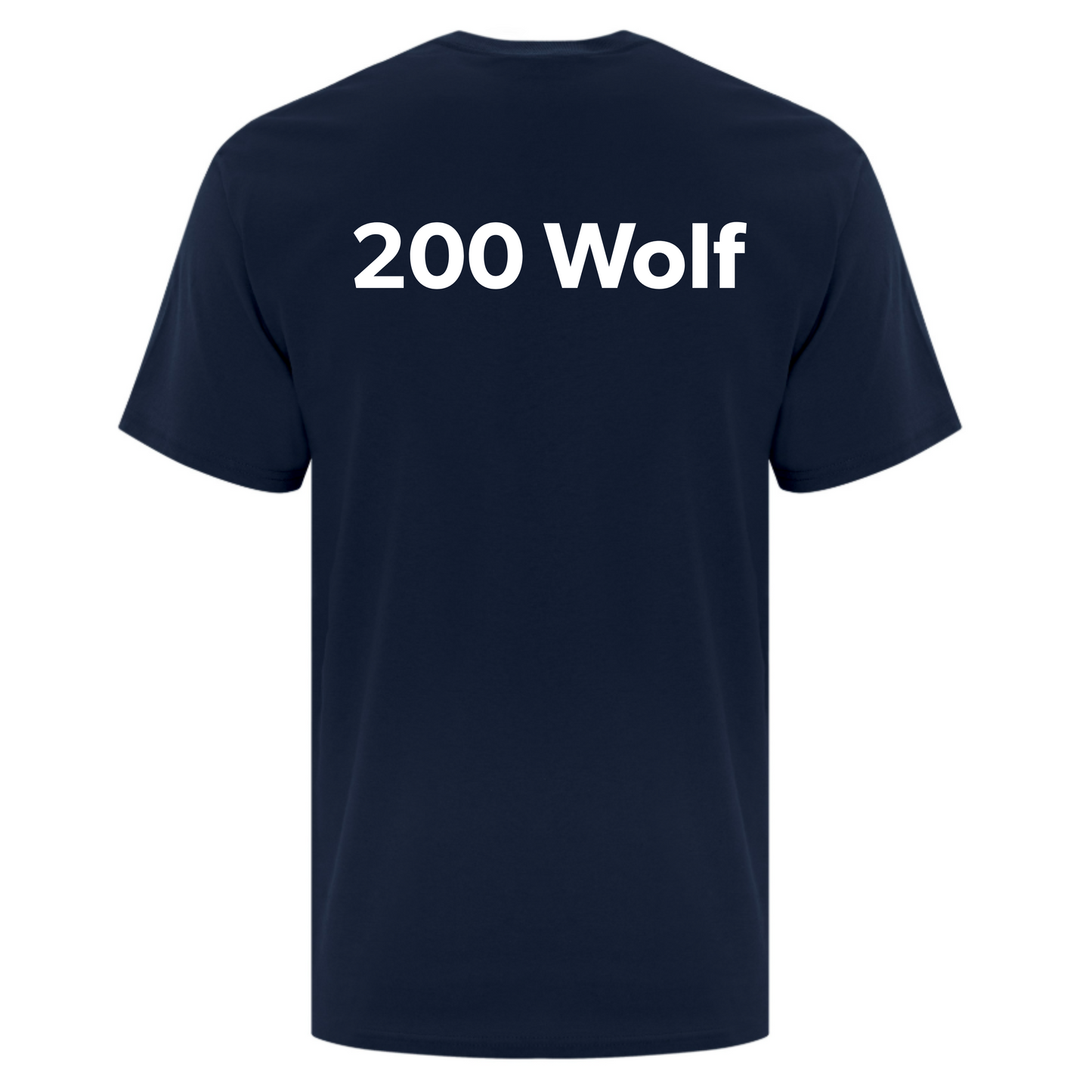 A photo of the 200 Wolf Squadron - Adult T-Shirt in colour navy.