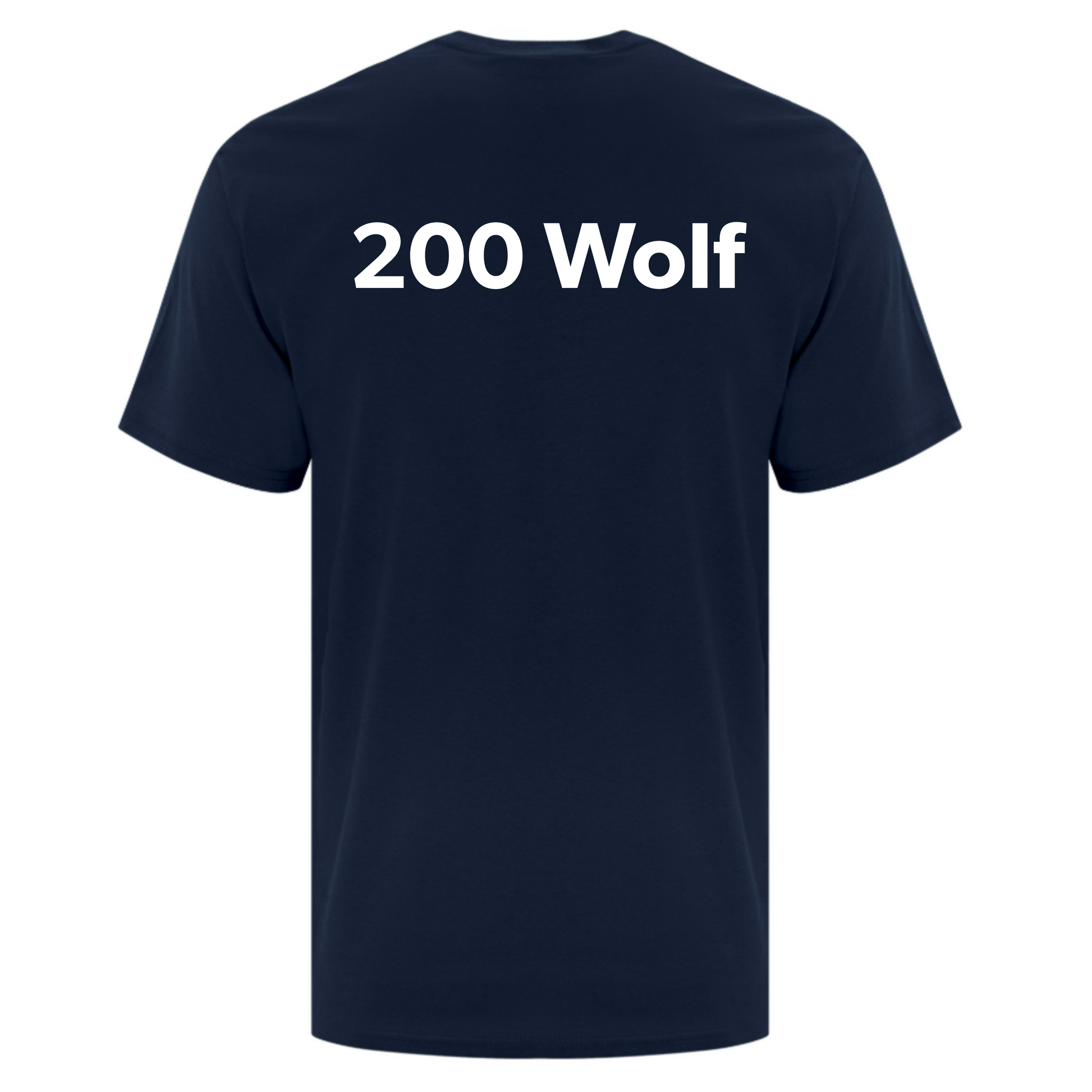 A photo of the 200 Wolf Squadron - Adult T-Shirt in colour navy.