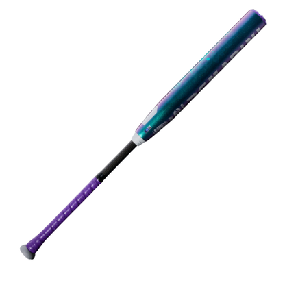 A photo of the 2026 DeMarini Future (-10) Fastpitch Softball Bat in colour black, purple and blue.