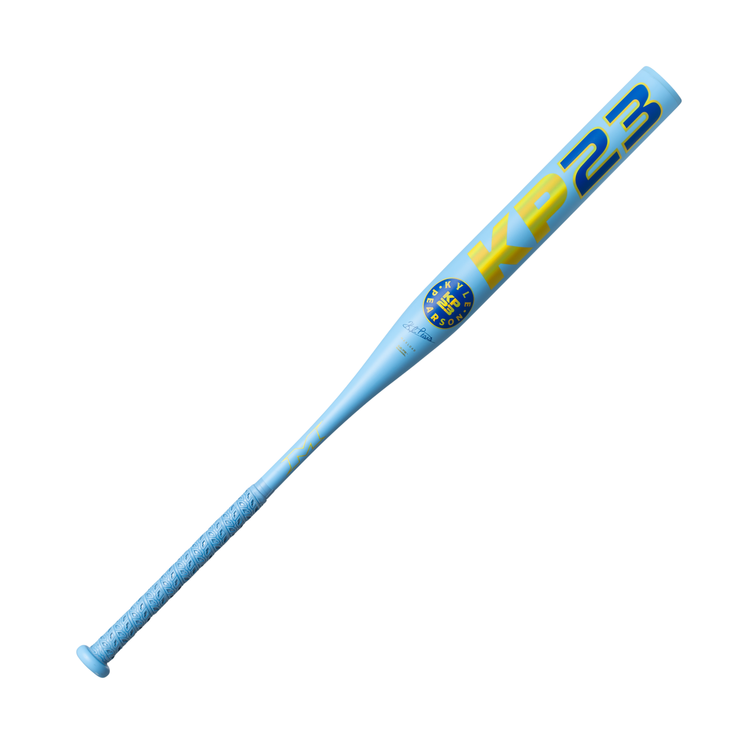 A photo of the 2026 Miken KP23 12.75" 1-Piece Maxload USSSA Bat in colour blue and yellow.