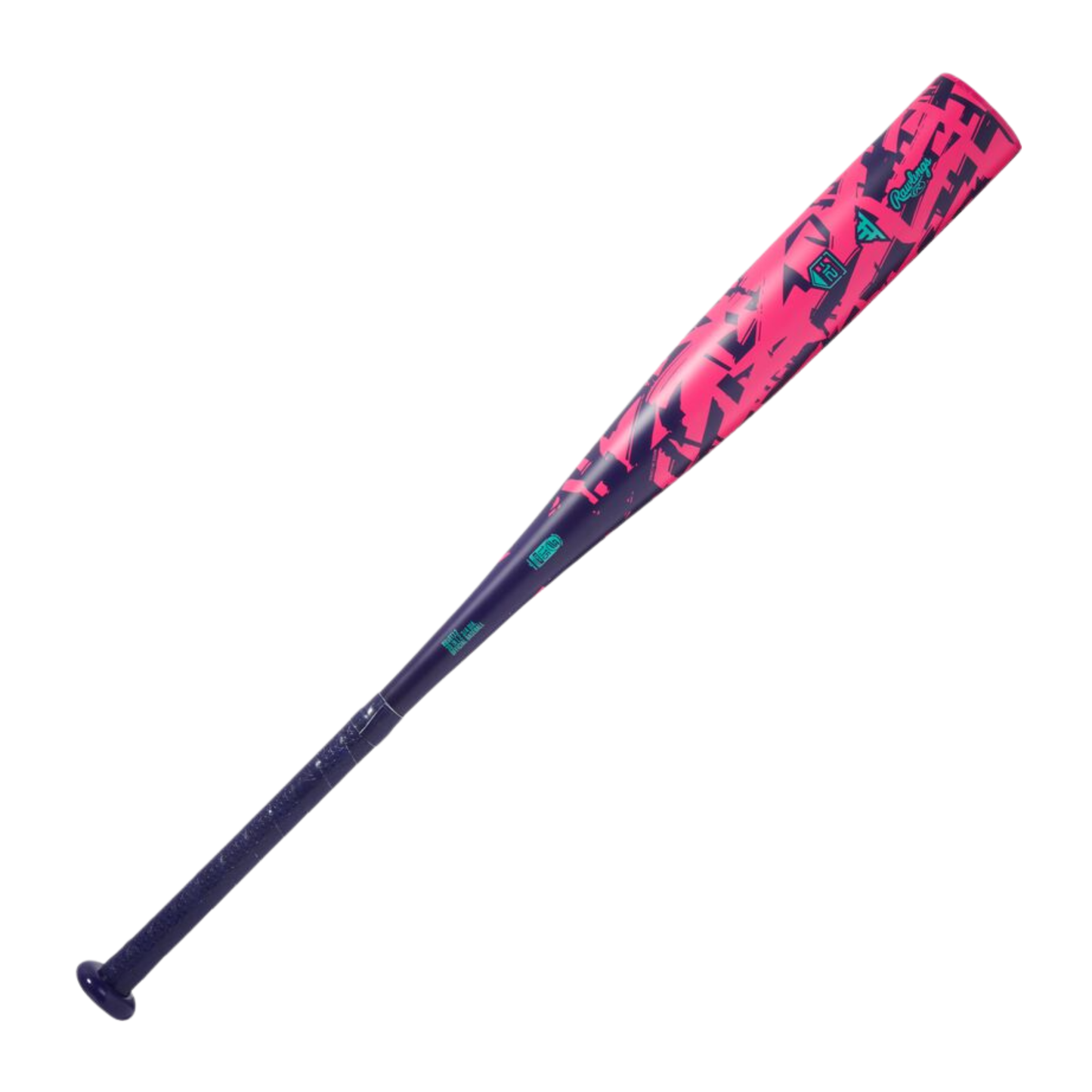 A photo of the 2026 Rawlings Threat (-12) USSSA Baseball Bat in colour red and black with teal writing.