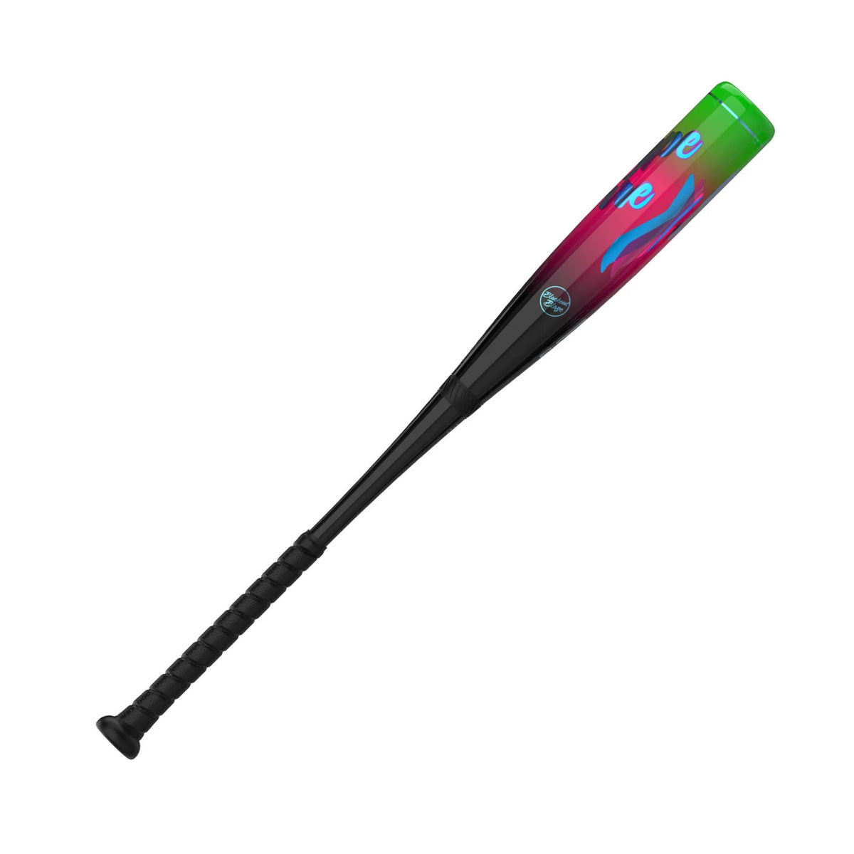 A photo of the 2027 Easton Hype Fire "Blackout Blaze" (-5) Baseball Bat in colour black, red and teal.