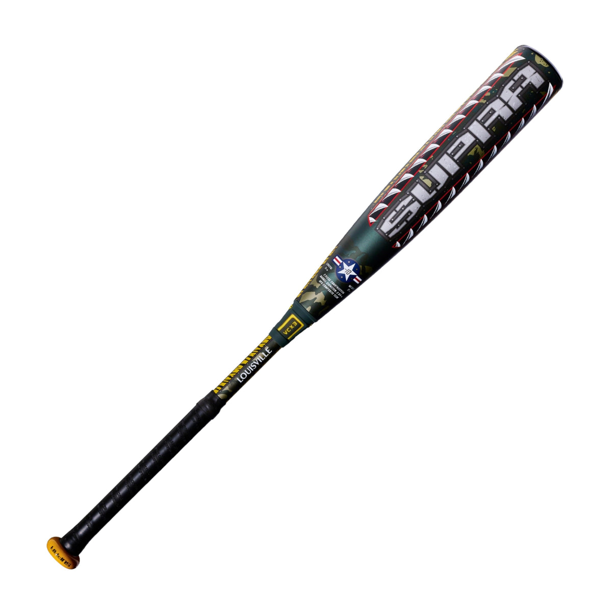 A photo of the 2027 Louisville Slugger Supra Tigershark USSSA Baseball Bat in colour green with white SUPRA logo and teeth.