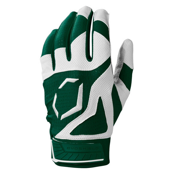 A photo of the Evoshield SRZ-1™ Adult Batting Gloves in colour green and white.