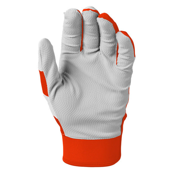 A photo of the Evoshield SRZ-1™ Adult Batting Gloves in colour orange and white.